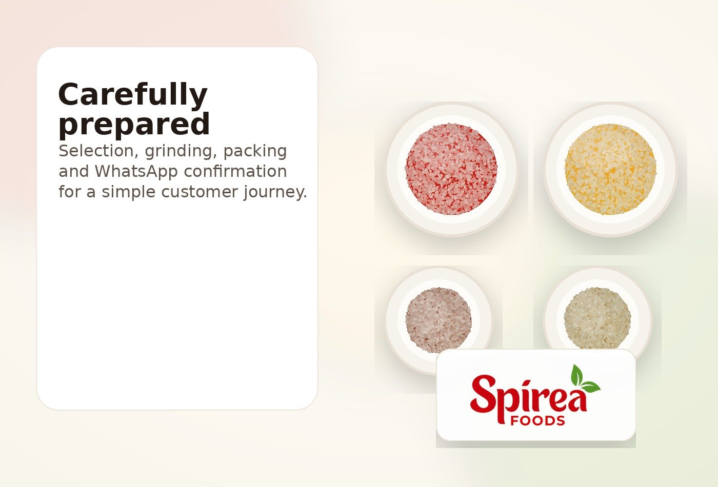 Spirea Foods process photo-style visual